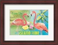 Framed Island Time Flamingo I Bright