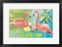 Framed Island Time Flamingo I Bright