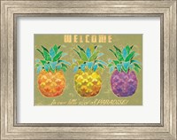 Framed Island Time Pineapples Welcome