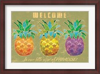 Framed Island Time Pineapples Welcome