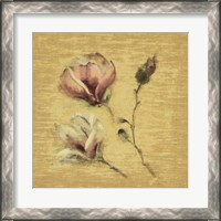Framed 'Magnolia Blossom on Gold' border=
