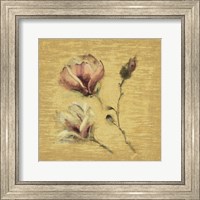 Framed Magnolia Blossom on Gold