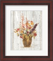 Framed 'Wild Flowers in Vase I on Barn Board' border=
