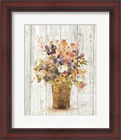 Framed 'Wild Flowers in Vase II on Barn Board' border=