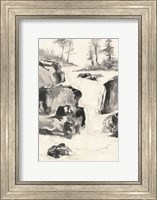 Framed Sumi Waterfall II