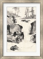 Framed Sumi Waterfall II