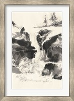 Framed Sumi Waterfall V