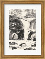 Framed Sumi Waterfall IV