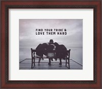 Framed Find Your Tribe - Friend Trio Grayscale
