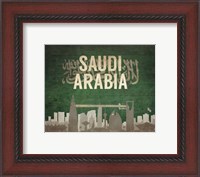 Framed Riyadh, Saudi Arabia - Flags and Skyline