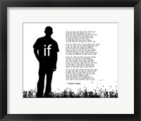 Framed If by Rudyard Kipling - Man Silhouette White