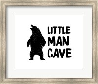 Framed Little Man Cave Standing Bear White