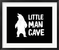 Framed Little Man Cave Standing Bear Black