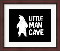 Framed Little Man Cave Standing Bear Black