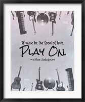 Framed If Music Be The Food Of Love Shakespeare Musical Instruments