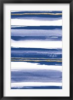 Framed Gilded Grey IV Indigo and White