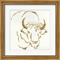 Framed Gilded Bison