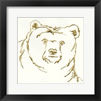 Framed Gilded Brown Bear