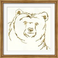 Framed Gilded Brown Bear