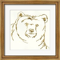 Framed 'Gilded Brown Bear' border=