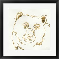 Framed Gilded Black Bear