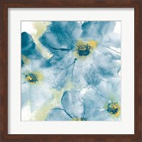 Framed Seashell Cosmos I Blue and Yellow