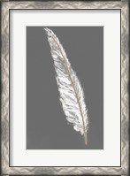 Framed Gold Feathers VI on Grey