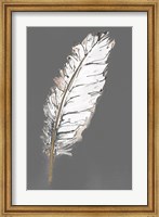 Framed Gold Feathers VII on Grey