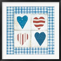 Framed Americana Hearts