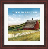 Framed Old Red Barn with Words
