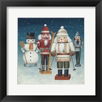 Framed Skier Nutcrackers Snow