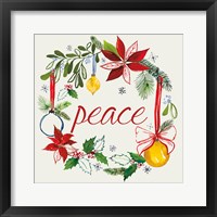 Framed 'Watercolor Christmas VII' border=