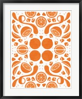 Framed Retro Orange Otomi Monotone