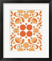 Retro Orange Otomi Framed Print