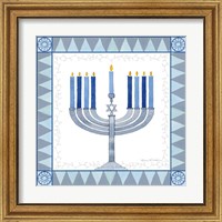 Framed 'Celebrating Hanukkah III' border=