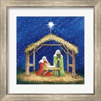 Framed 'Christmas in Bethlehem III' border=