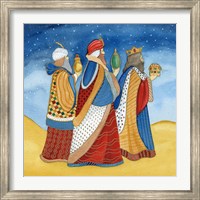 Framed Christmas in Bethlehem I with Stars