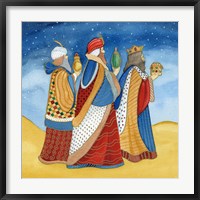 Framed Christmas in Bethlehem I with Stars