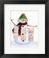 Framed Snowman Saying II