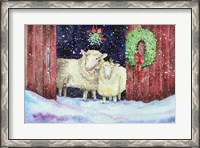 Framed Christmas Sheep