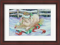 Framed Christmas Pig