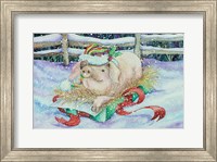 Framed Christmas Pig