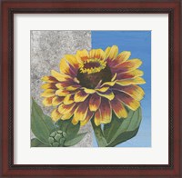 Framed Zinnia Spice and Silver