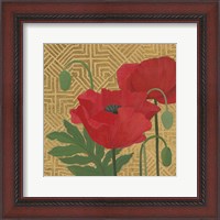 Framed More Poppies with Pattern