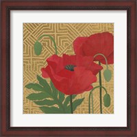 Framed More Poppies with Pattern