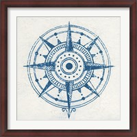 Framed Indigo Gild Compass Rose I