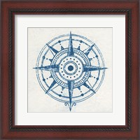 Framed Indigo Gild Compass Rose I