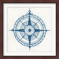 Framed Indigo Gild Compass Rose II