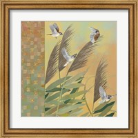 Framed Sparrows and Phragmates August Evening