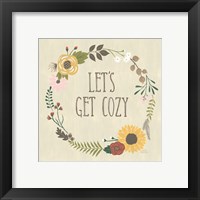 Framed 'Autumn Garden Lets Get Cozy' border=